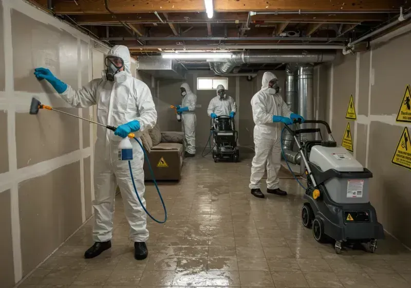 Basement Moisture Removal and Structural Drying process in Gray, TN